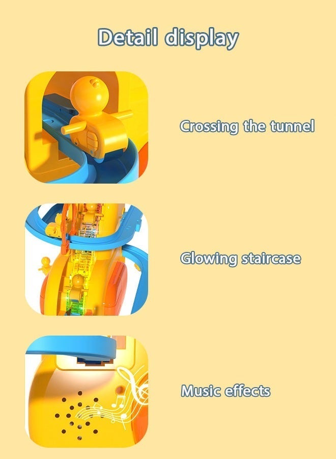 Lasola Kids Track toys, Small Ducks Climbing Toys,Electric Duck Climbing Stairs Tracks Slide Toy Set,Duck Roller Coaster Toy with Lights & Music On/Off Button for Kids Toddlers Boys and Girls, Yellow - Image 4